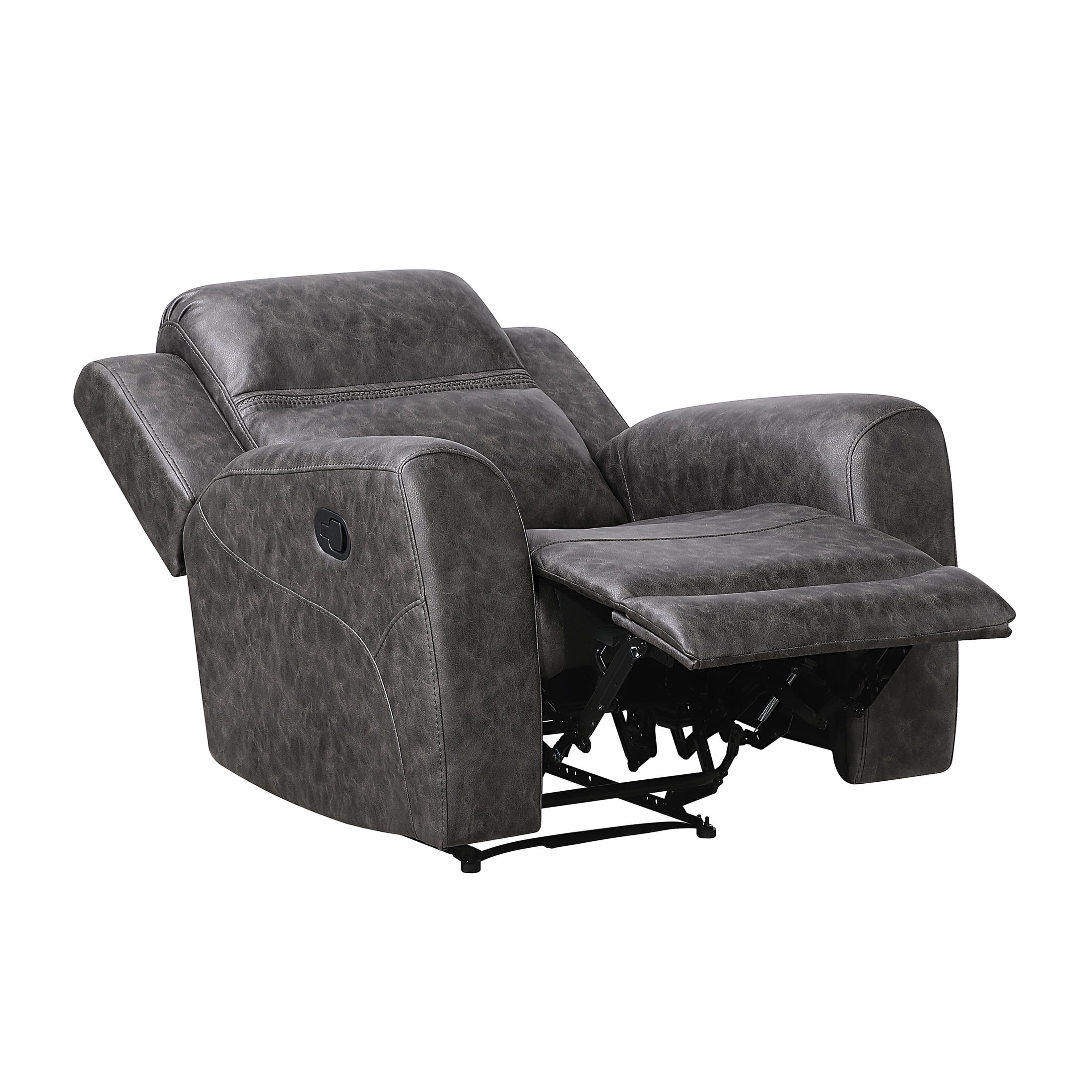 OakvillePark Vensley Microfiber Manual Reclining Chair, Charcoal