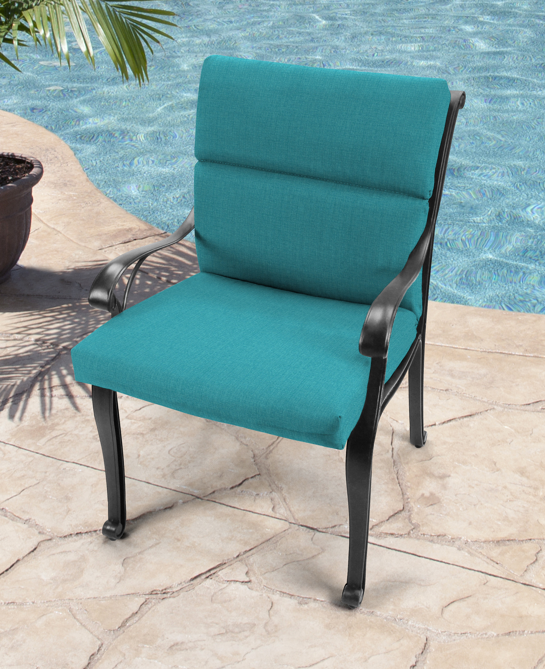 Buy Outdoor 22 x 44 x 4 French Edge Patio Chair Cushion Online at