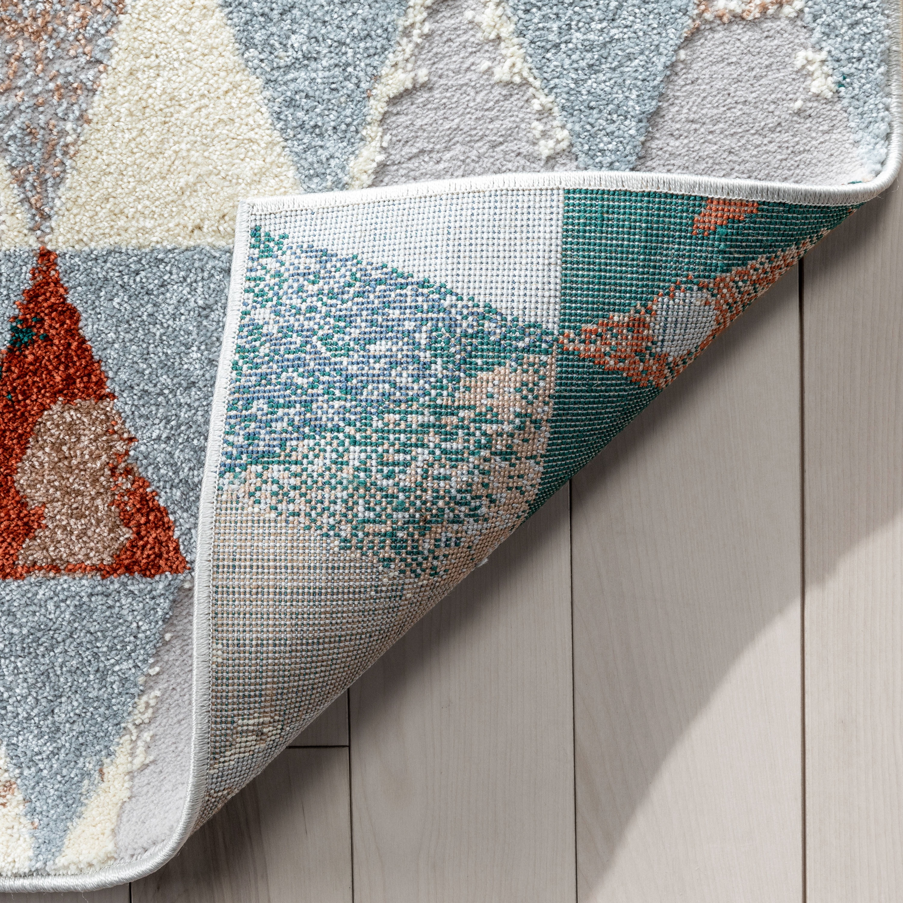 Well Woven Vintage Geometric Area Rug, 7.83' x 9.83', Geometric Pattern In Contemporary Colors, Super Soft-Textured Yarn, Easy To Clean