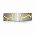 thumbnail image 3 of Titanium Grooved Yellow IP-plated Ladies 6mm Matte Brushed Finish Wedding Band Ring Size 11, 3 of 7