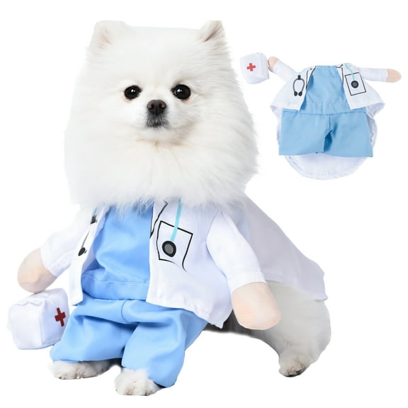 GASTROPOD Whimsical Doctor Dog Halloween Costume for Small and Large Dogs, Durable Polyester Pet Outfit, Funny Puppy Clothes for Parties and Photoshoots