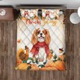 thumbnail image 4 of Happy Thanksgiving Cavalier King Charles Spaniel with Turkey Pumpkins Autumn Vibes Quilt Bedding Set Dog Lover Gifts 1 Blanket Bed Cover 2 Pillowcases - 12018, 4 of 5