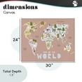 thumbnail image 3 of Kid's Map Of World Pink Canvas Wall Art, design by Carla Daly, 3 of 8