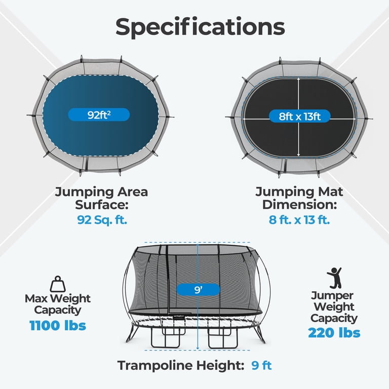 Springfree, Trampoline, 8'x13' Large Oval, Safety Net and SoftEdge