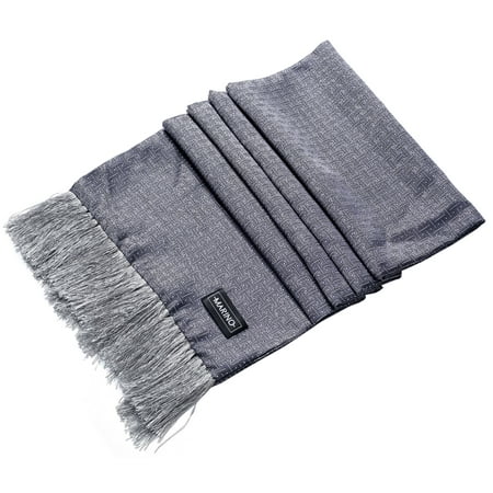 Layer Scarf - Marino Mens Double Layer Satin Silk Scarf, Extra Soft, and Sleek Fashion Wrap Accessory with Designer Print