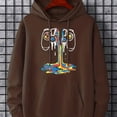 thumbnail image 1 of Estampado De Gamepad Roto, Sudadera Con Capucha Gráfica Para Hombre, Cómodo Suéter Con Capucha Suelto Con Cordón De Moda, 1 of 4
