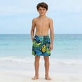 thumbnail image 5 of hengsof Boys' Summer Printed Beach Swim Trunks Stylish Double Layered Comfortable Drawstring Elastic Waistband Beach Sports Casual Shorts with Pockets, 5 of 5