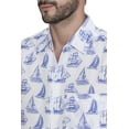 thumbnail image 3 of LA LEELA Men's Hawaiian Shirt Fashion Button Down Short Sleeves Holidays Aloha Party Casual Tops Summer Beaches Shirts for Men XL White Boat, 3 of 6