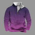 thumbnail image 2 of Men's Hoodless Sweatshirt Autumn and Winter Stand Up Collar Zipper Gradient Print Pullover Long Sleeved Shirt, 2 of 5