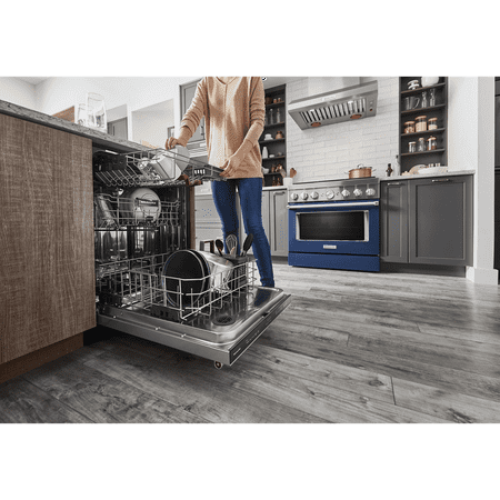 KitchenAid - Top Control Built-In Dishwasher with Stainless Steel Tub, FreeFlex 3rd Rack, 44dBA - Black Stainless Steel