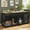 Black+Natural, variant on NARTRU 72.4" Large Double Dog Crate Kennel Furniture with Divider and 2 Drawers for 2 Medium or Large Dogs Indoor, Black+Natural Tabletop