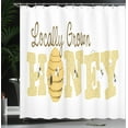thumbnail image 4 of Ambesonne Honey Bee Shower Curtain, Locally Grown Calligraphy, 69"Wx75"L, Dark Cocoa Mustard, 4 of 5