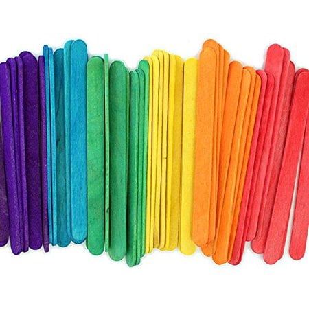 Kedudes Popsicle Wood Colored Craft Sticks 4½