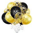 thumbnail image 1 of Globos SHUNTAI 55.º cumpleaños negro y dorado, 15 piezas, 30 cm, 1 of 7