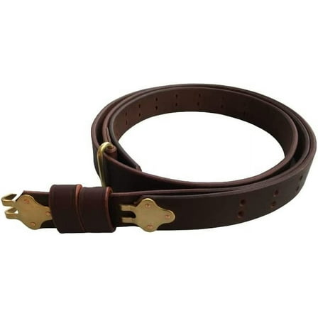 WW2 M1 Garand Copper M1907 Oil Pull-Up Drum Dyed Leather Springfield Sling-Dark Brown