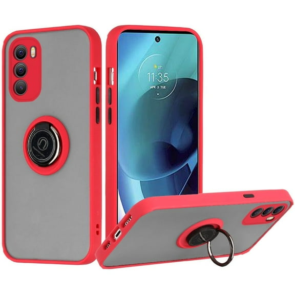 Bemz Hybrid Case for Moto G Stylus 5G 2022 (Magnetic Mount Ring Holder Cover) - Red
