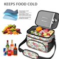 thumbnail image 5 of Lunch Box Pioneer Flower Floral Print Pattern Insulated Lunch Bag for Women Men,Medium Leakproof Lunchbox Cooler Bag Adjustable Strap,10 X 6.7 X 8 Inches, 5 of 6