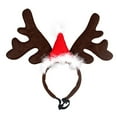 thumbnail image 2 of Luxsea Pet Reindeer Antlers Christmas Costume Dog Cat Elk Headband Deer Horn Hat Costume with Xmas Santa Red Hat, 2 of 5