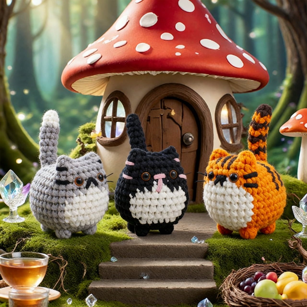 Tikeitoo Crochet Kit for Beginners | Crochet Animal Kits | Include Easy Knitting Soft Yarn 30% Extra, Step-by-Step Video Tutorial, Hooks, Needles Mother Day Gifts for Mom