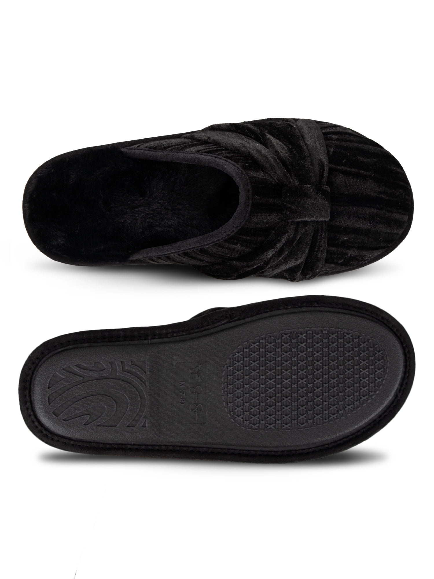 Jessica Simpson Velour Twisted Knot Slide-On Scuff Slipper