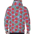 thumbnail image 7 of Kdxio Hand Drawn Strawberry Print Mens Casual Hooded Collar Drawstring Hoodies Pullover Sweatshirts Casual Long Sleeve Shirts-XX-Large, 7 of 7
