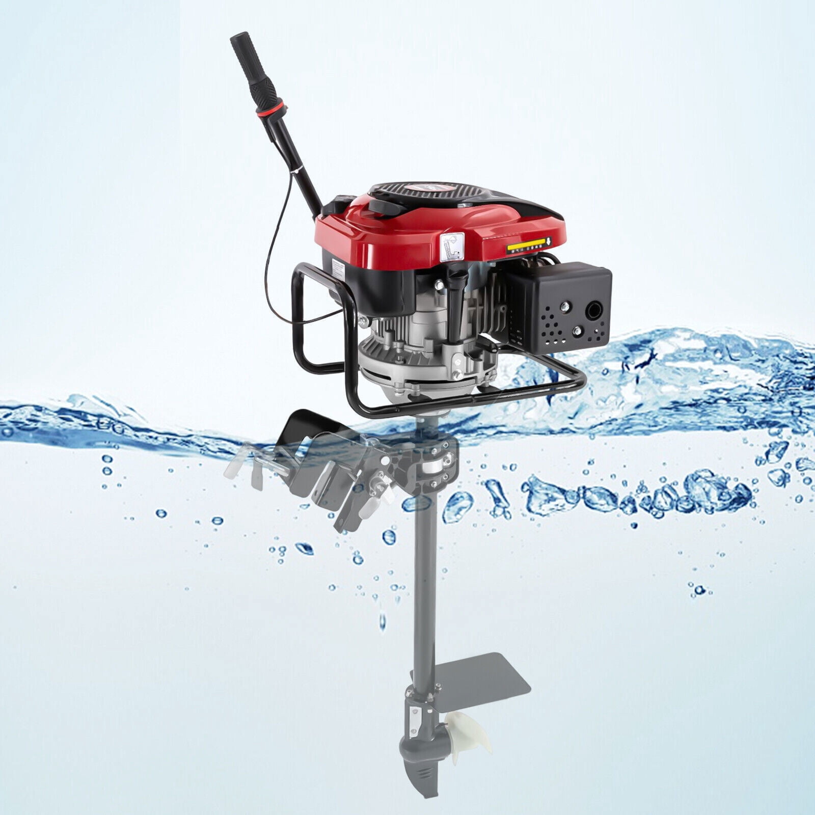 Hangkai 8 HP 4-Stroke Outboard Boat Motor with Air-Cooled TCI 196cc Gasoline