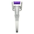 thumbnail image 3 of 2.35 ctw Solitaire with Zirconia Diamond Accents Anniversary Ring for Women | Emerald Cut Natural Amethyst | Hyperallergenic Solid 18K White Gold, 3 of 5