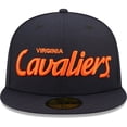 thumbnail image 2 of Men's New Era Navy Virginia Cavaliers Script Original 59FIFTY Fitted Hat, 2 of 6