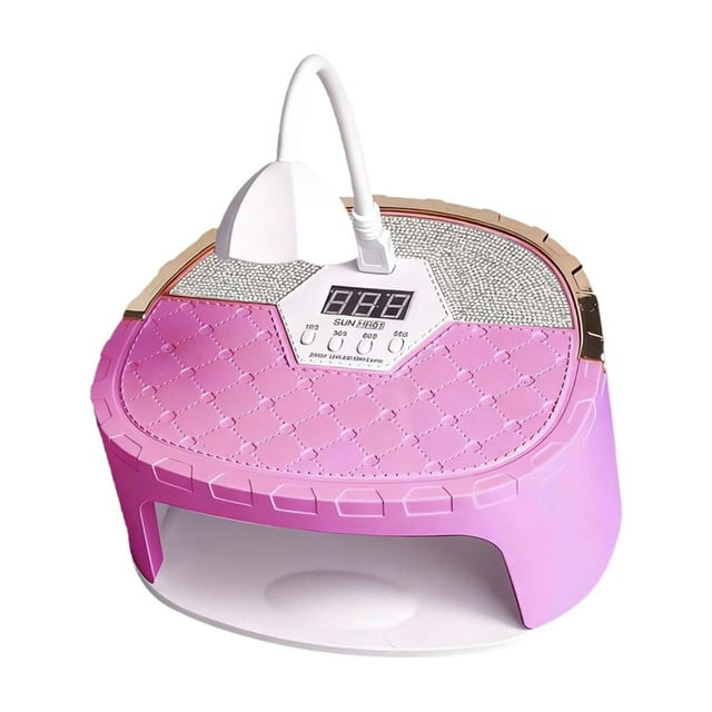 Bunblic LED Nail Lamp 45 LED Beads Low Heat Mode Removable Base Compact Professional pink