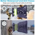 thumbnail image 5 of 2Pack Outdoor Faucet Covers for Winter - Pro 6.7"W x 8.3"H Outdoor Water Faucet Covers Socks for Winter Freeze Protection Pipe Insulation Reusable Waterproof Insulated Spigot backflow Cover,Blue, 5 of 17