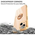 thumbnail image 4 of for Pink iPhone 15 Plus Case with Ring Holder Kickstand [with Magnetic] Soft TPU Bumper, Glitter Gold Electroplated Cover Full Camera Protective Phone Case for iPhone 15 Plus 2023, 4 of 13