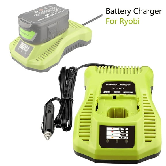 Battery Charger Mini Car Charger For Ryobi 18V Li-ion/NiCad/NiMh Battery with Cigarette Lighter Plug Rapid Charger Replacement