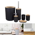thumbnail image 1 of organizador de 6 unids / set soporte para cepillo de taza para cepillo de dispensador de jabón , Negro BLESIY Plato de jabón de baño, 1 of 8