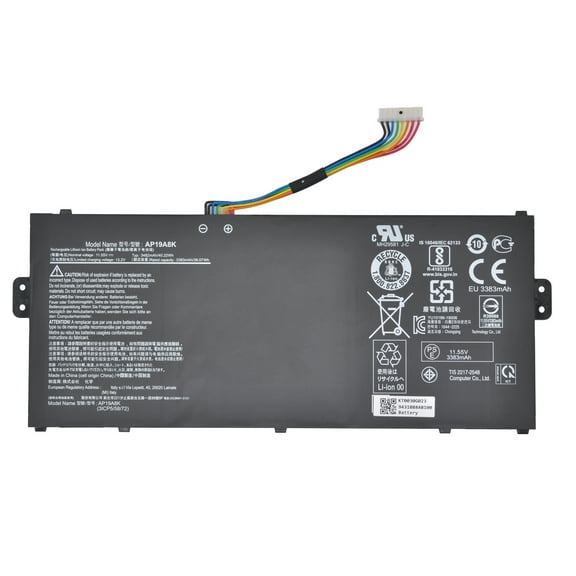 New AP19A8K Battery for Acer Chromebook Spin 311 cp311-1hn-c2dv cp311-2h-c679 3ICP5/58/72 Lapotp 11.55V 3482mAh 40.22Wh