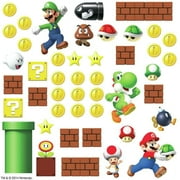 ROOMMATES SUPER MARIO Bricks Coins Wall Decals 45 New Stickers Luigi Nintendo Room Decor RMK2351SCS