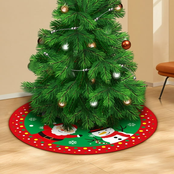 Btomtd 35" Velvet Christmas Tree Skirt for Holiday Decoration Soft and Luxurious Tree Skirt Cover for Xmas Setup Christmas Tree Apron for Home Decor, B