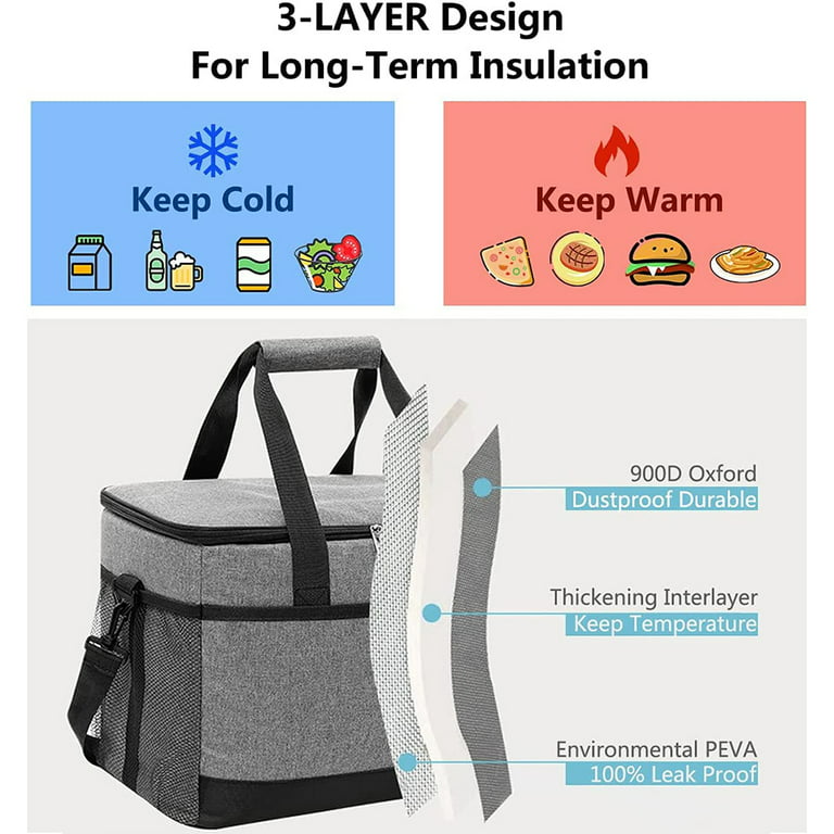 Cooler Bag 48-Can Insulated Leakproof Soft Cooler Large Collapsible Portable Travel Cooler Bags 30L for Picnic, Waterproof Soft Ice Chest for Camping