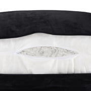 Husband Pillow Black, Original Reading Pillow in Bed Rest Chair, Shredded Memory Foam Large Lounge Cushion Adult Backrest with Arms, Comfy Back Support for Sit Sitting Up, Washable / Removable Cover