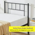 thumbnail image 4 of VECELO 3-Piece Bedroom Set with Twin Metal Platform Bed Frame with Headboard and Two Brown Nightstands, 4 of 9