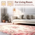 thumbnail image 2 of ODIKA 4'x6' Machine Washable Non-Slip Area Rug, Chic Blush Floral Medallion for Playful Spaces High Traffic Rug, Pink, 145650, 2 of 7