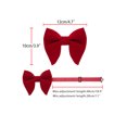 thumbnail image 3 of INSPIRAR CHIC Día del Padre Conjunto de Corbatas de Moño Ajustables de Color Sólido con Pañuelo de Terciopelo para Hombre Burdeos Talla Única, 3 of 4