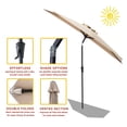 thumbnail image 3 of FLAME&SHADE 9 ft Half Round Outdoor Market Patio Table Umbrella with Tilt for Wall Balcony, Beige, 3 of 7