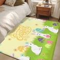 thumbnail image 4 of Kitchen Mats for Floor 3x5 Ft, Happy Easter Non Slip Area Rugs for Kitchen Bedroom Entryway, Rabbits Eggs Spring Daisy Floral Grass Yellow Washable Carpet Runner Rug Floor Mats for Bedroom, 4 of 8