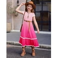 thumbnail image 6 of Arshiner Girls Summer Maxi Dresses Short Sleeve Casual Flowy Tiered A-Line Dress with Pockets, 6 of 6
