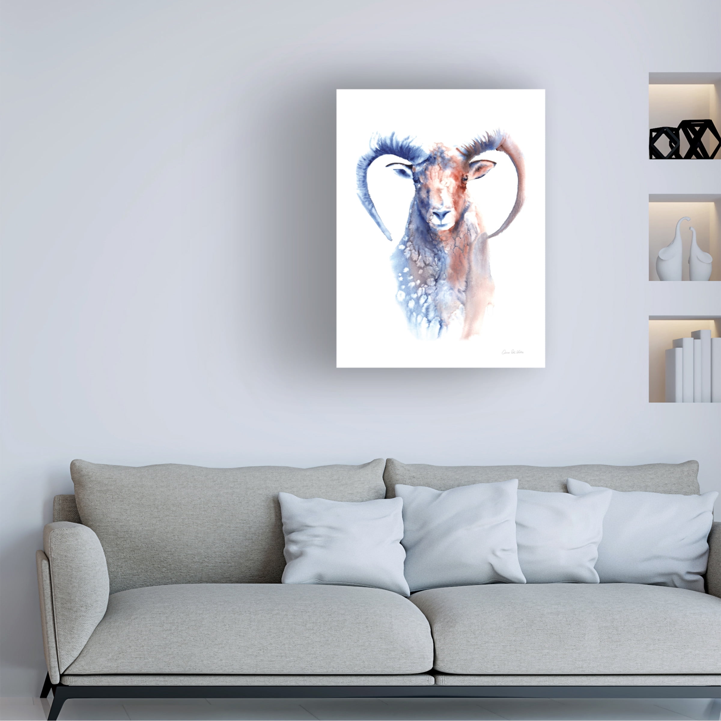Aimee Del Valle 'Copper and Blue Ram' Canvas Art