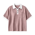 thumbnail image 6 of Hurxie Women's Old Money Half Button Golf Shirts Elegant Collared Tops with Pocket Pink,M, 6 of 8