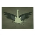 thumbnail image 2 of Modern Cutting Board, Music Theme Rock Talent Wings Guitar Instrument Art Print, Decorative Tempered Glass Cutting and Serving Board, Large Size, Charcoal Grey Mustard, by Ambesonne, 2 of 5