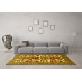 thumbnail image 3 of Ahgly Company Machine Washable Indoor Round Persian Yellow Traditional Area Rugs, 5' Round, 3 of 4