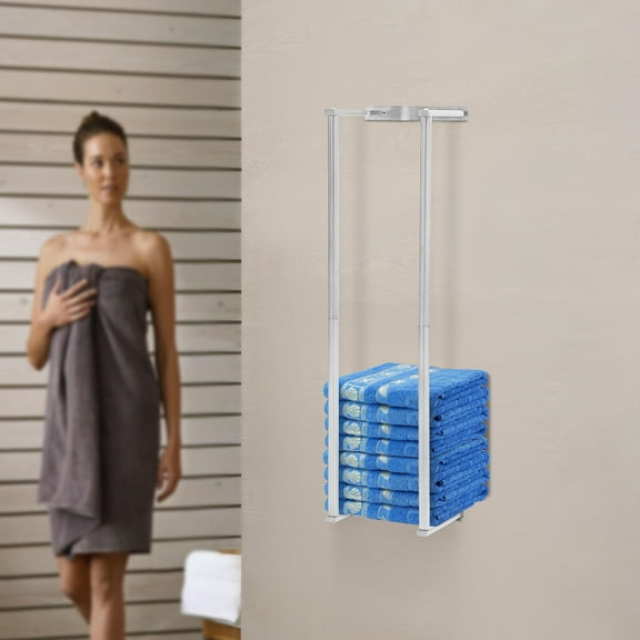 Wall Mounted Towel Rack for Bathroom, Towel Storage Bath Towel Holder for Folded Large Towel Washcloths, Bathroom Organizer