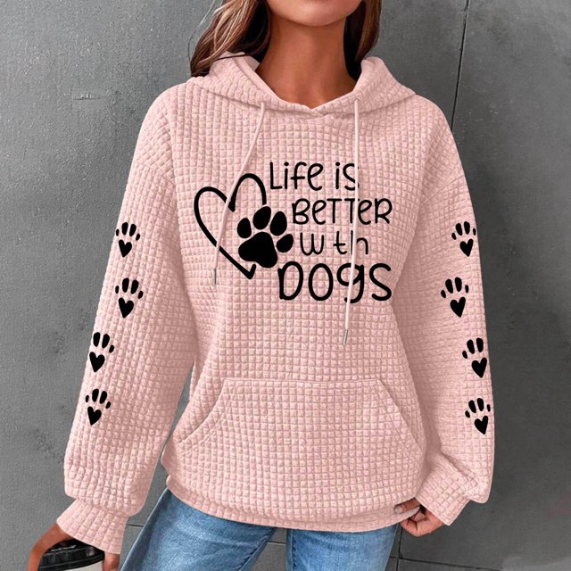 DPTALR Femmes Imprimé Col Rond Manches Longues Desserrer Sweat-Shirt Unique Tops Pull-Over Blouse